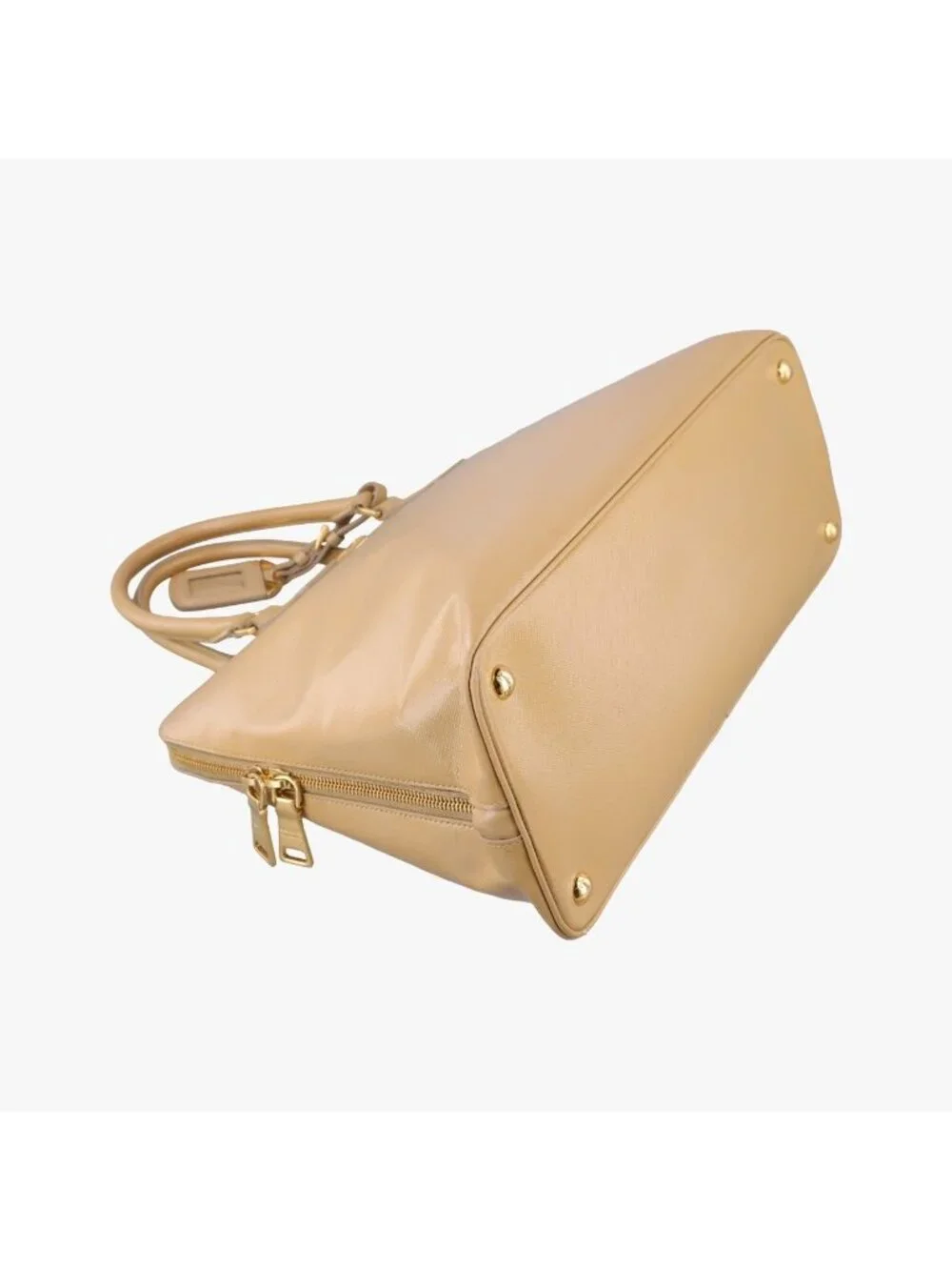 Prada Pyramid Beige Patent 31 Handbag